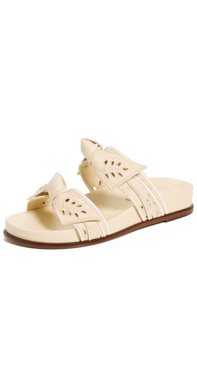 Alexandre Birman Maxi Clarita Embroidery Sandals Creamy