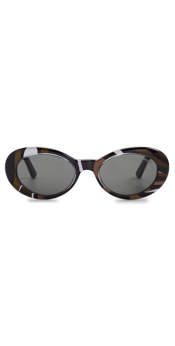 Pucci Round Sunglasses Animal Print/Smok