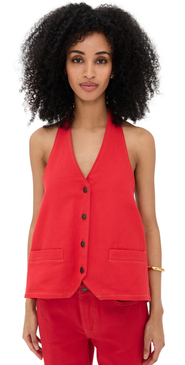 Lioness Hills Halter Vest Crimson