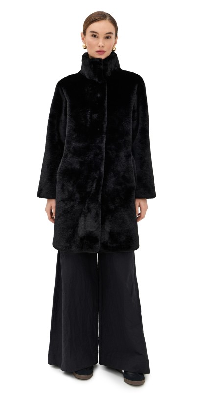 Apparis Blair Faux Fur Coat Noir