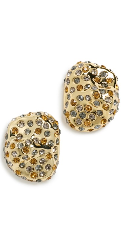 Lele Sadoughi Pave Rock Earrings Smokey Quart