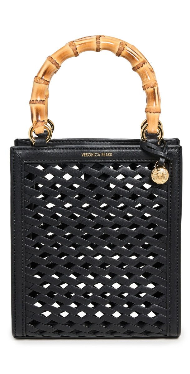 Veronica Beard Small Bamboo Shopper Tote Black