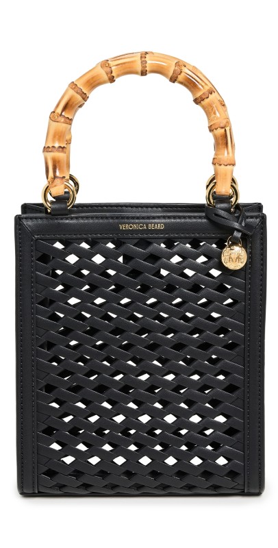 Veronica Beard Small Bamboo Shopper Tote Black