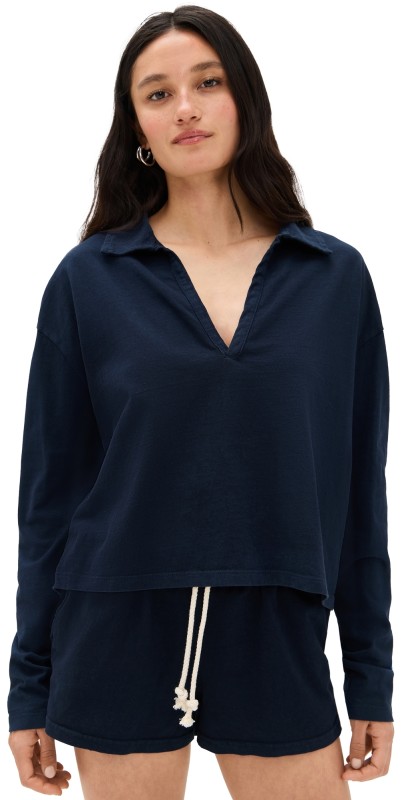 perfectwhitetee Tenessee Jersey Collared Shirt Navy
