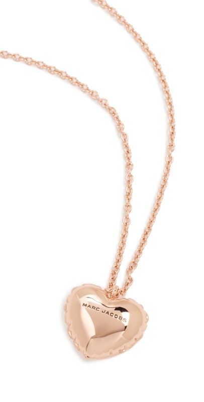 Marc Jacobs Balloon Heart Necklace Antique Rose Gold