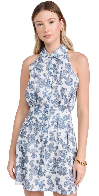 HEVRON Domino Mini Dress Cliffside Blue