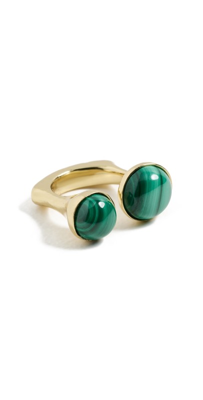 Ulla Johnson Lali Double Stone Ring Malachit
