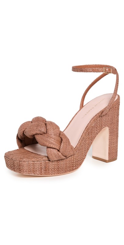 Loeffler Randall Fae Platform Sandals with Braid Brown