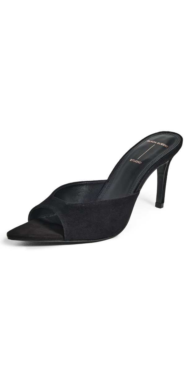 Black Suede Studio Brea Heels Black Suede