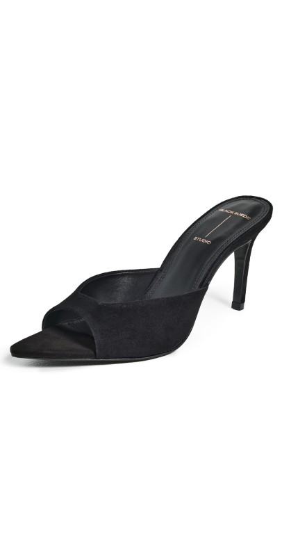 Black Suede Studio Brea Heels Black Suede