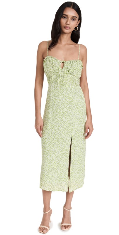 ASTR the Label Verana Dress Green Ditsy