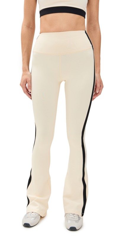Splits59 Raquel High Waist Supplex Flare 32 Leggings Creme/Black
