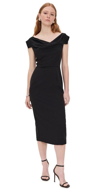 Black Halo Jacqueline Midi Dress Black
