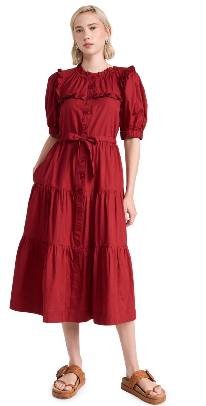 Sea Sibylle Tiered Dress Red