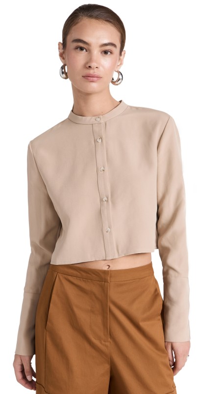 87Origins Tie Back Crop Top Almond