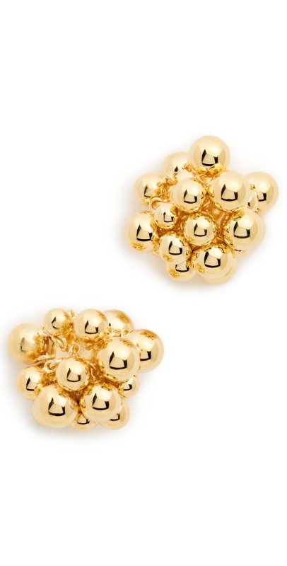 Kenneth Jay Lane Gold Cluster Button Earrings Gold