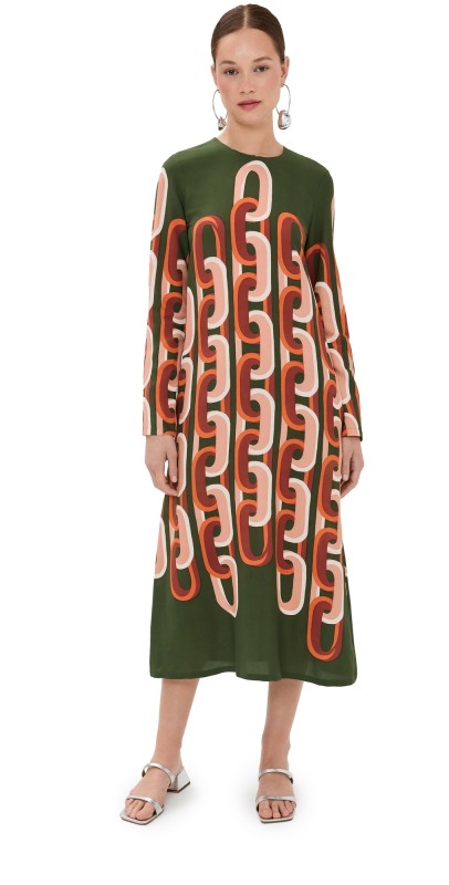 La DoubleJ Long Sleeve Midi Swing Dress Prometheus Placée