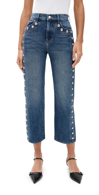 Veronica Beard Jean Dylan Ankle High Rise Straight Jeans Stoned Serendipity