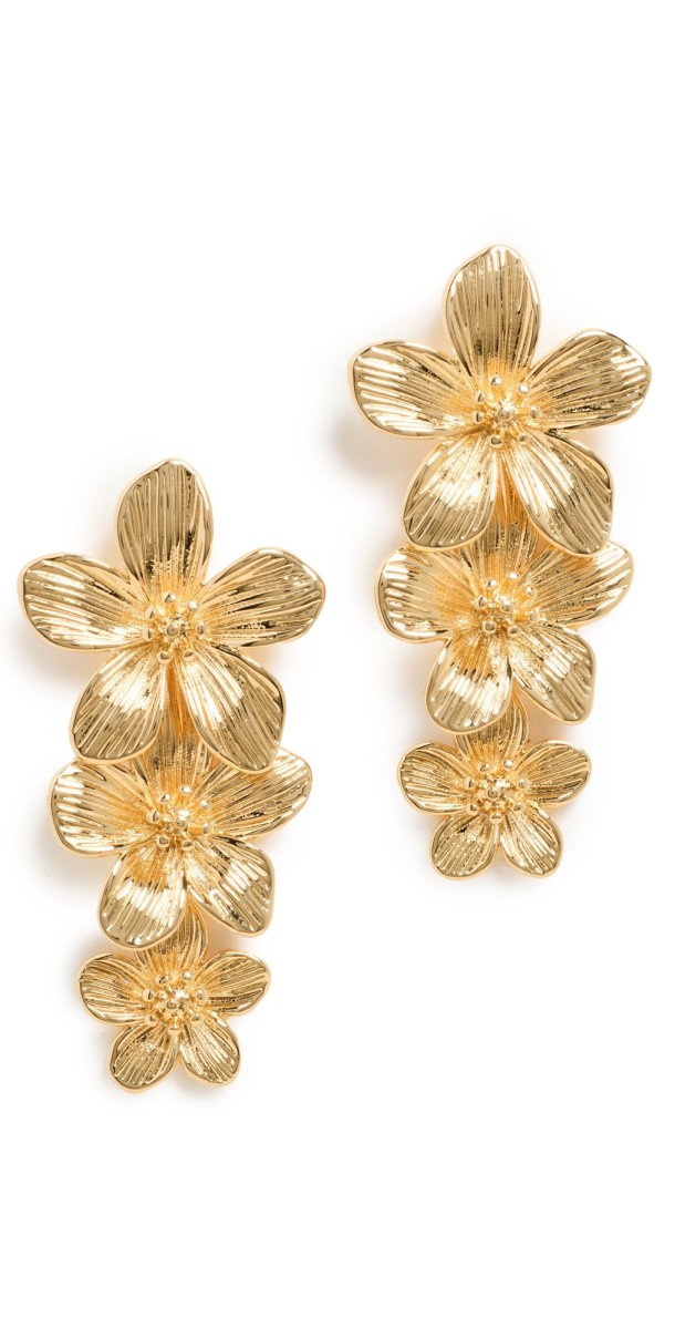 SHASHI Rose Botanique Earrings Gold