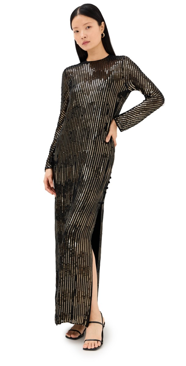 Johanna Ortiz Actitud Nautica Tunic Dress Black/Dark Gold