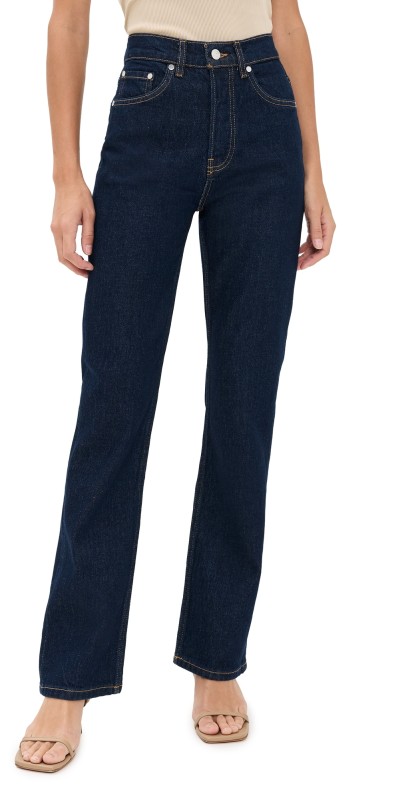 EB Denim High Rise Straight Jeans Havana Night