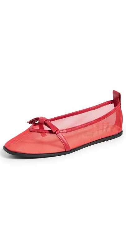 Free People Mesh Mania Ballet Flats Red Mesh