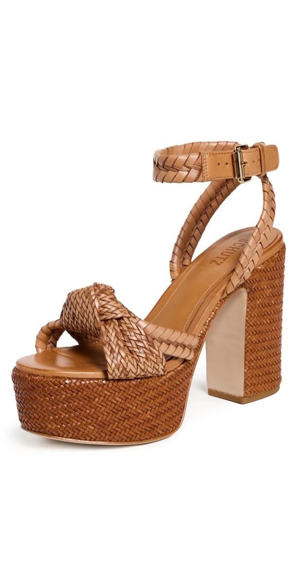 Schutz Khari Platform Heels Cuoio Brown