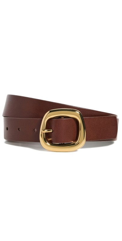Madewell Puffy Buckle Belt Soft Mahogany