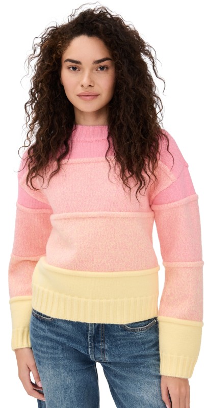 English Factory Ombre Crew Neck Knit Pink/Yellow