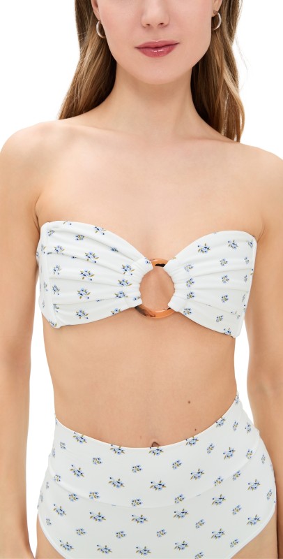 Montce Tori Ties Bandeau Bikini Top Heidi Floral