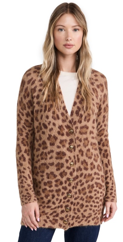 Zimmermann Crush Printed Cardigan Leopard