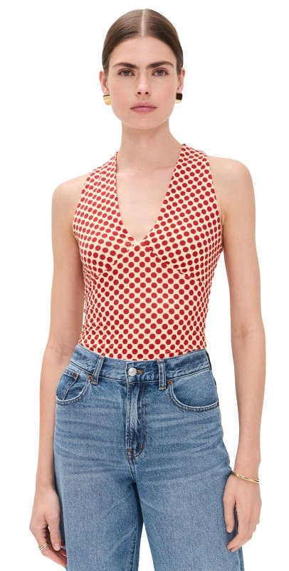 Reformation Bowie Knit Top Pamplona Dot