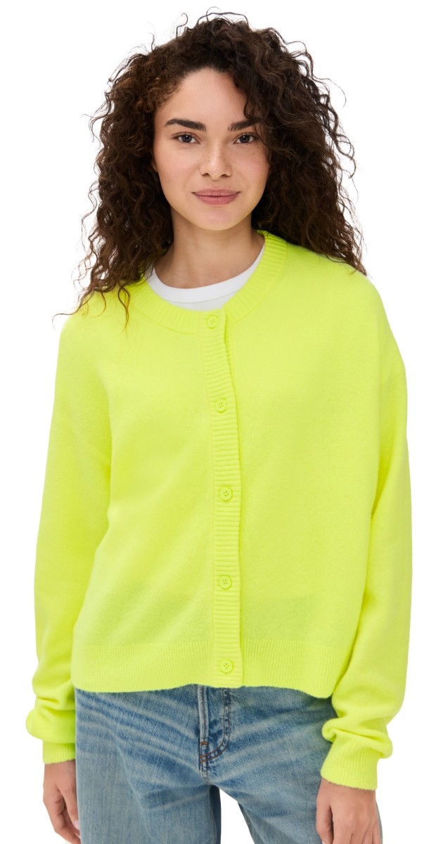 American Vintage Damsville Cardigan Jaune Fluo