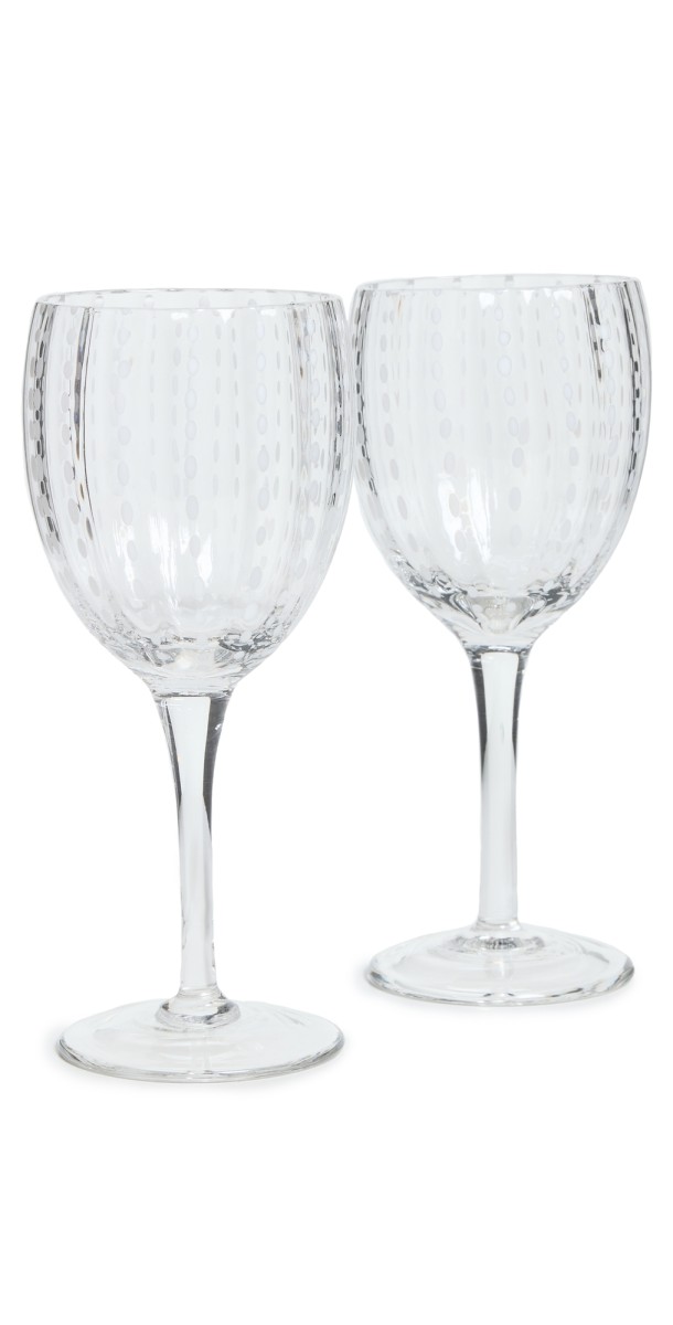 Zafferano Perle Wine Goblet Set of 2 Transparent