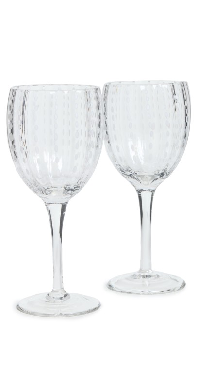 Zafferano Perle Wine Goblet Set of 2 Transparent