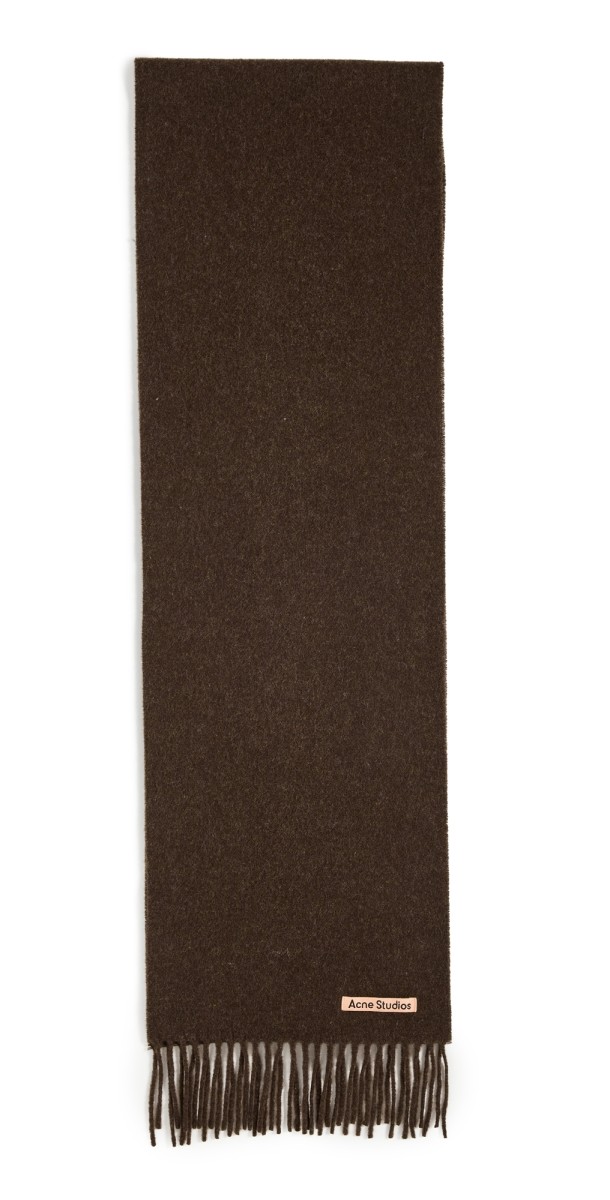 Acne Studios Canada Skinny Wool Scarf Brown Melang