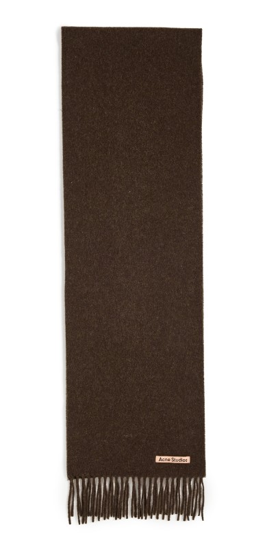 Acne Studios Canada Skinny Wool Scarf Brown Melang