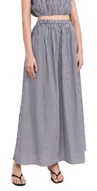 Playa Lucila Maxi Skirt Black Gingham