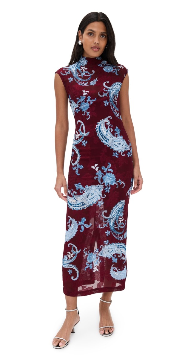 Hemant and Nandita Long Dress Merlot