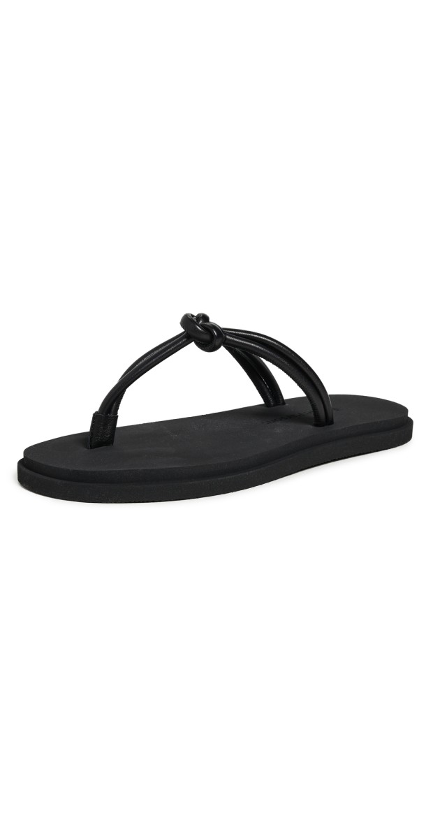 Emme Parsons Knot Pool Slides Black Nappa/Rubber