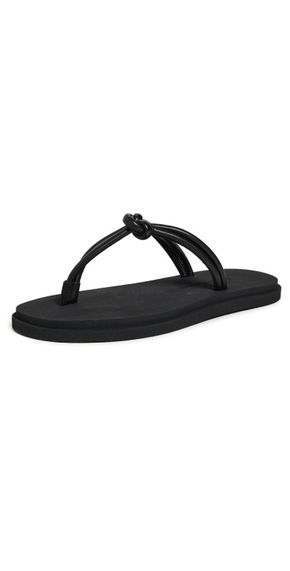 Emme Parsons Knot Pool Slides Black Nappa/Rubber