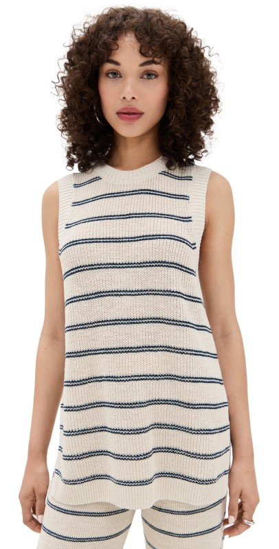 Faherty Miramar Linen Sweater Tunic Lido Lines