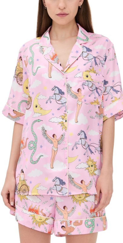 Karen Mabon Greek Mythology Short Pajama Set Pink
