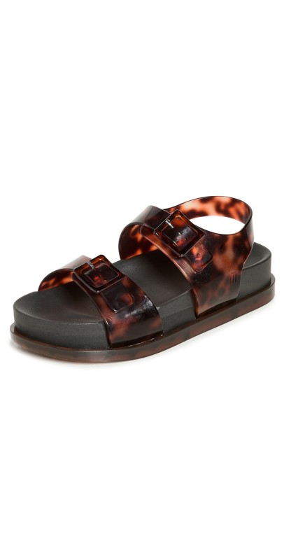 Melissa Wide Platform Sandals Brown/Black/Tortoise