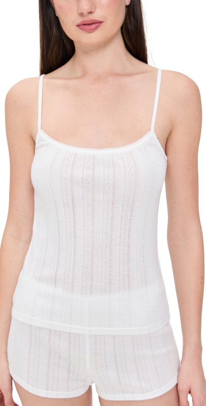 ANINE BING Pia Cami Tank Off White