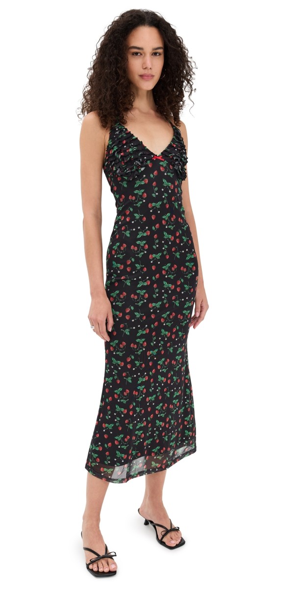Bailey Rose Strawberry Maxi Dress Black