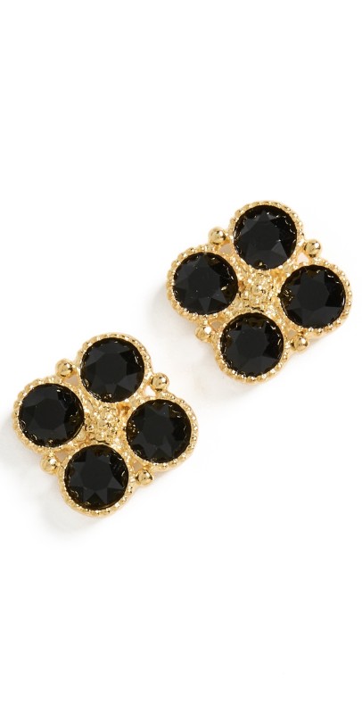 Kenneth Jay Lane Gold Post Earrings Gold/Jet
