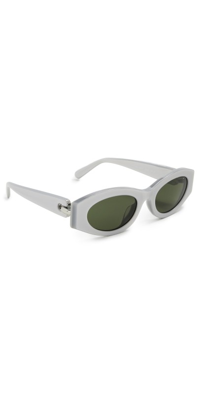 Tory Burch Oval Sunglasses Metallic Silver