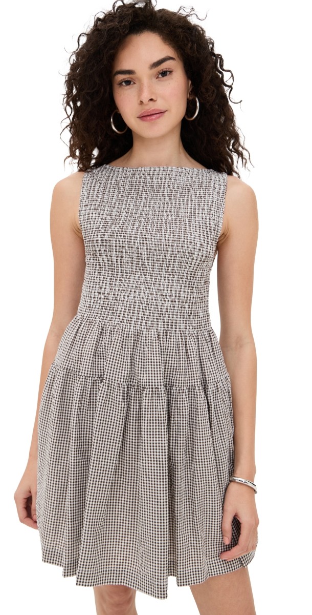 Hill House Home The Cosima Mini Nap Dress Chocolate Gingham