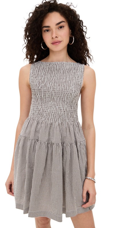Hill House Home The Cosima Mini Nap Dress Chocolate Gingham